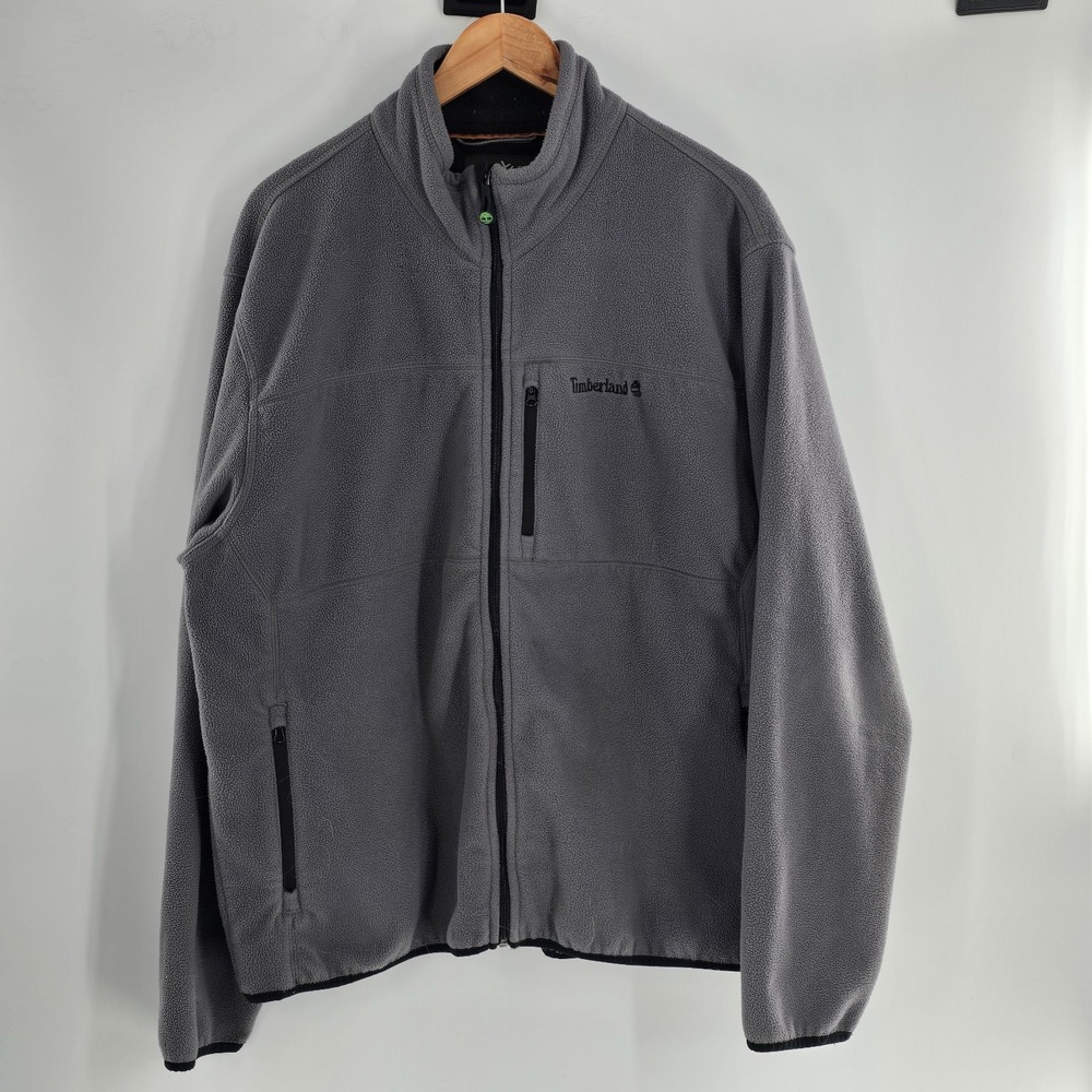 Timberland Gray Fleece Zip-up Jacket Lightweight Comfy sz XXL